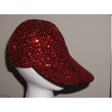 RED SEQUIN BASEBALL HAT CAP CHRISTMAS OR SCHOOL TEAM COLOR HAT SOCIETY NEW  eb-46614706